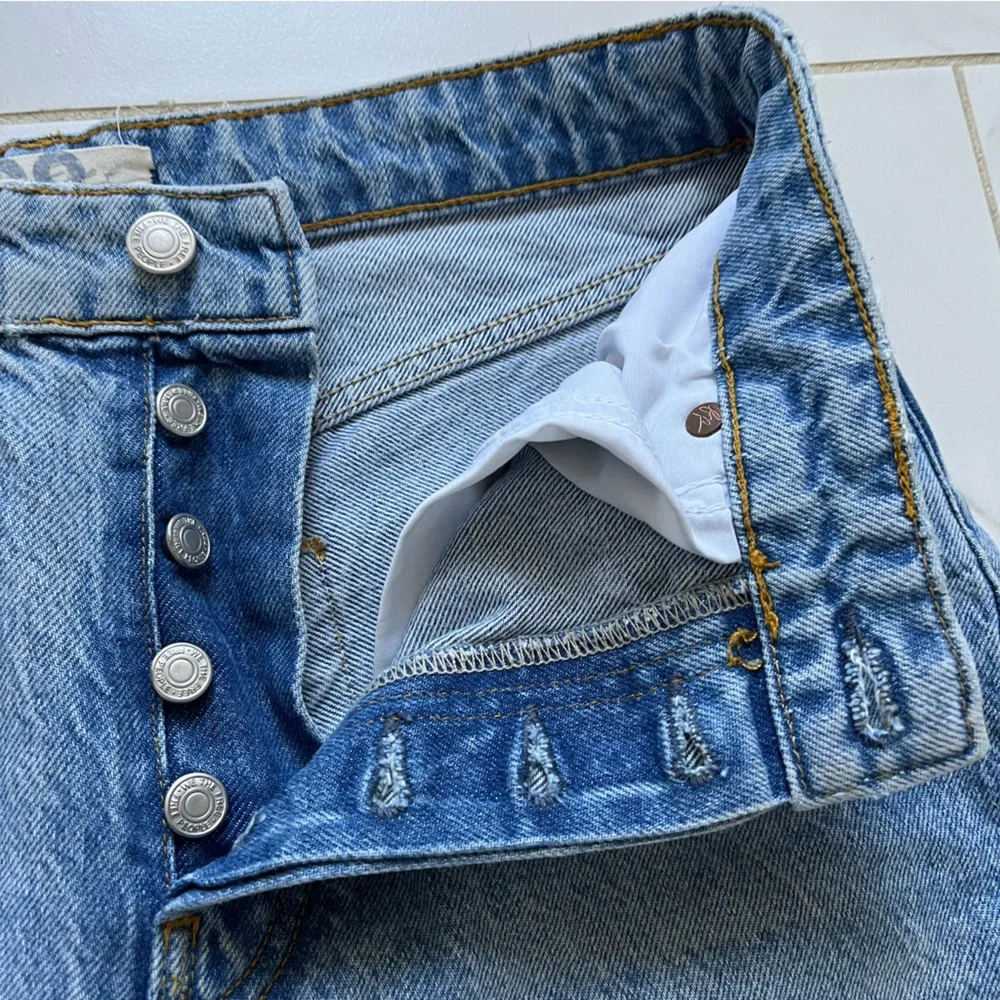 Free People We The Free Ranger Ripped Crop Wide Leg Denim Jeans 28 - Picture 4 of 9